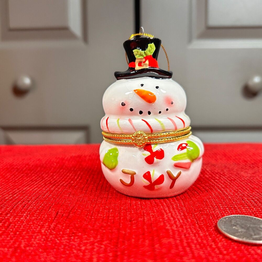Christmas JOY Snowman Trinket Box